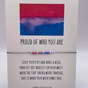 Bisexual bracelet, bisexual pride, LGBTQ bracelet, bisexual jewelry, rainbow bracelet, proud of you, love is love