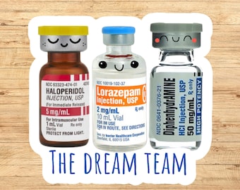 Dream team sticker, funny medical sticker, nurse sticker