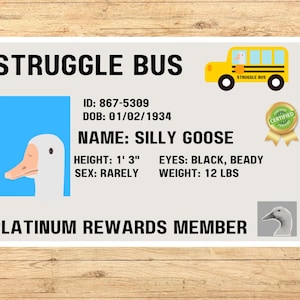 Struggle bus sticker, silly goose sticker, get in the struggle bus