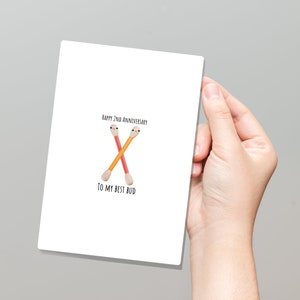 2nd Anniversary card, cotton anniversary card, funny 2nd anniversary card, cute 2nd anniversary card