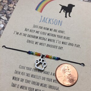 Custom Rainbow Bridge Wish bracelet, pet loss, pet sympathy gift, pet memorial gift dog image 3