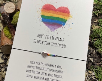 Pride bracelet, gay pride, LGBT bracelet, rainbow bracelet, true colors, pride jewelry