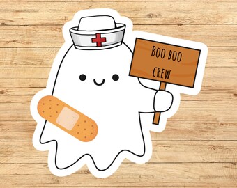 Boo boo crew sticker, cute nurse sticker, ghost sticker