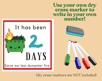 Dumpster fire countdown sticker, it's fine, I'm fine, everything's fine