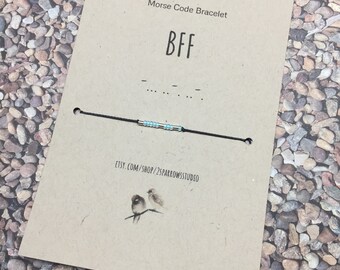 BFF bracelet, Morse Code bracelet, custom bracelet, best friends forever