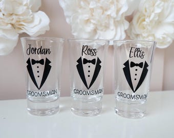 Groomsmen Gift Personalised Shot Glass Best Man Wedding Party Gift for Him Best Man Shot Glass Groomsmen Shot Glasses