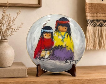 Ted DeGrazia Wondering Collector Plate, 1983 Limited Edition, Southwestern Porcelain Wall Decor (11 Inch)