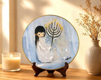 Assiette de collection Ted DeGrazia Festival of Lights, série des fêtes de 1976, bordure dorée (édition limitée)