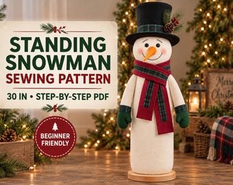 30-Inch Standing Snowman Sewing Pattern PDF