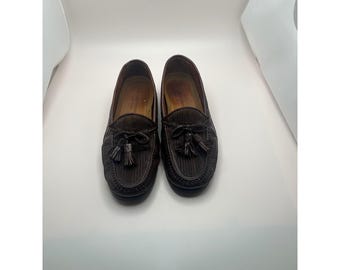 Johnston & Murphy Passport Mens Brown Leather Tassel Loafers Made in Italy 8 M