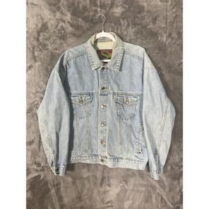 Veste en jean vintage Structure Jeanswear pour homme, grande taille, délavage clair, style camionneur années 90
