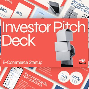 Ecommerce Startup Investor Pitch Deck Canva Template | 42 Bold Minimal Consumer App Slides