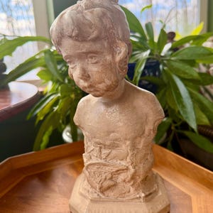アンティーク雑貨 Classical Child Bust Statue. Victorian Bust Girl Plaster - Etsy