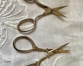Antique Embroidery Scissors: USA & S.B. Germany Sewing Implements