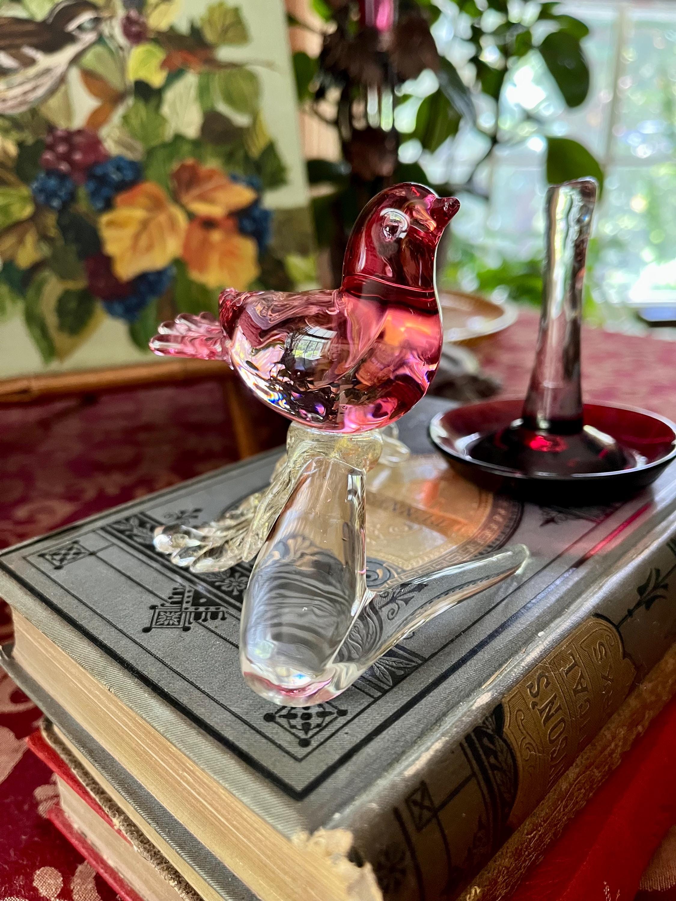 Salviati｜murano/ムラーノ｜ガラスオブジェクト｜赤｜鳥｜ Murano Glass 鳥のオブジェ ヴェネチアンガラス ムラーノガラス