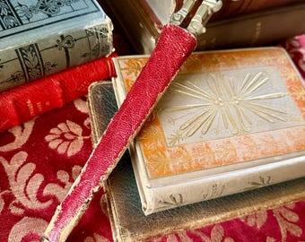 Victorian Ornate Scissors & Letter Opener Desk Set with Leather Case