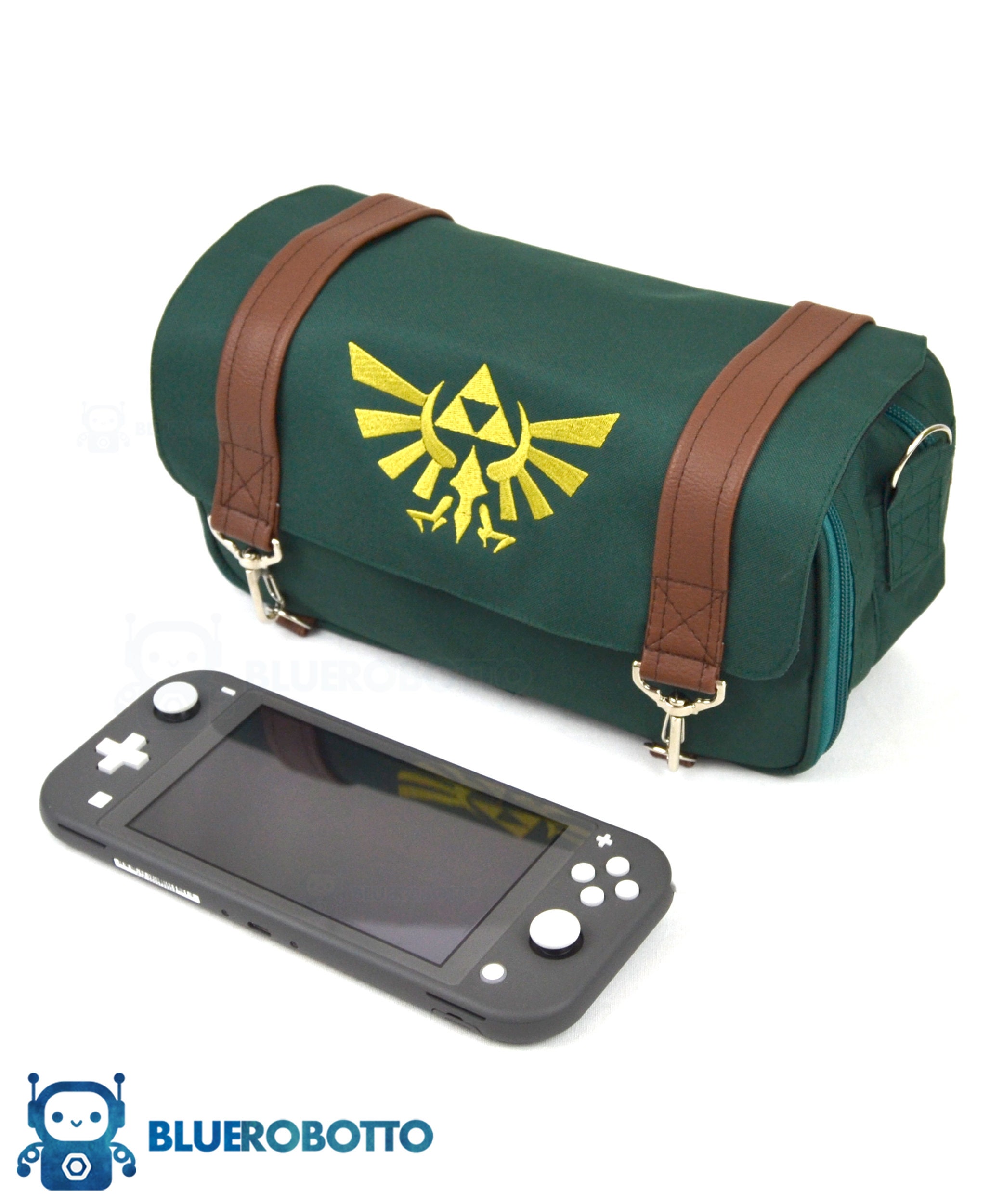 Nintendo Wii Black Blue Carrying Case Travel Messenger Bag Pockets &  Strap