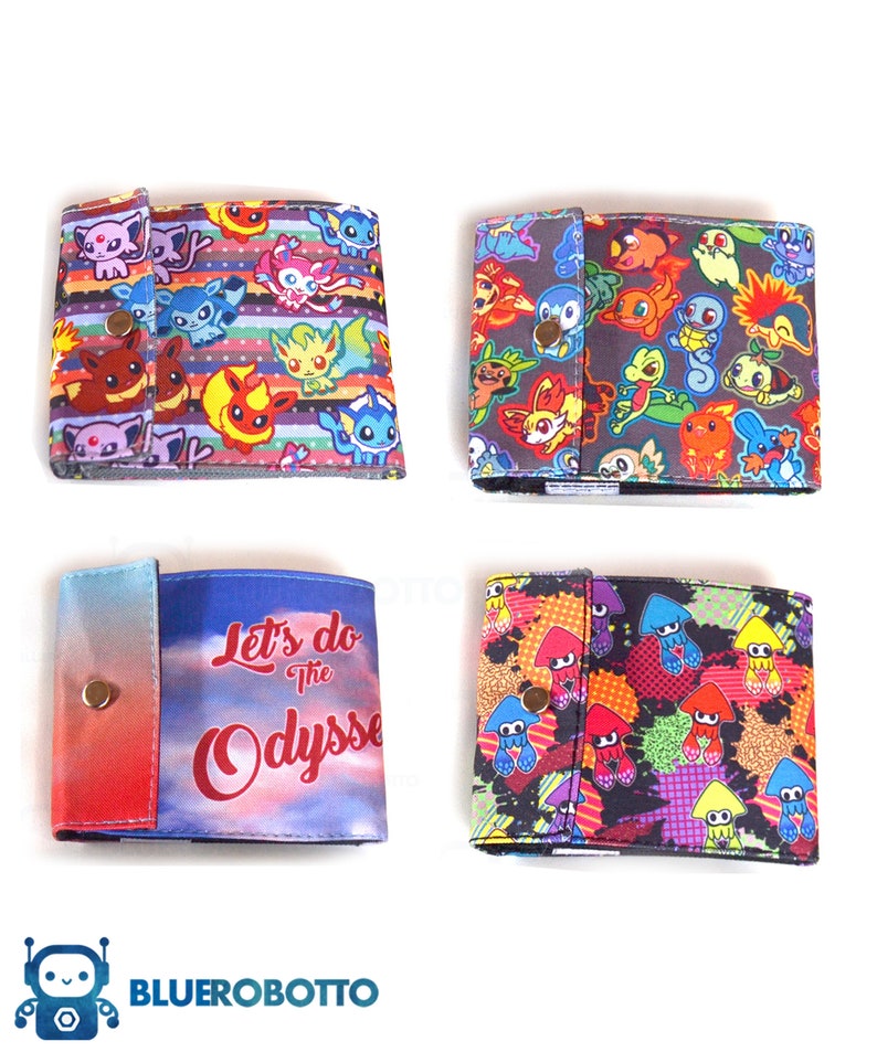 Tri Fold Wallet Videogames and Anime Designs Etsy