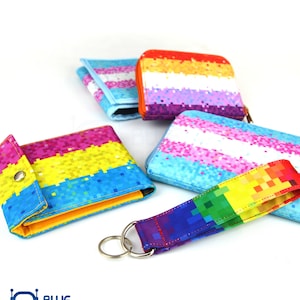 Colección Pixel Pride: carteras, estuches y llaveros