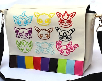 Rainbow eevees messenger bag