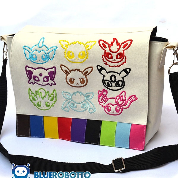 Rainbow eevees messenger bag