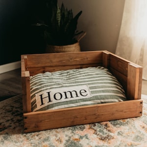 Striped Dog Bed Cover - Dog Beds - Personalized Dog Bed - Custom Dog Bed - Green Dog Bed - Boho Dog Bed Cover - ALL SIZES - Washable -Stripe