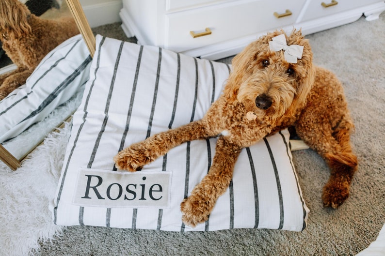 Dog Bed Cover Striped Dog Beds Farmhouse Dog Bed Custom Etsy Canada