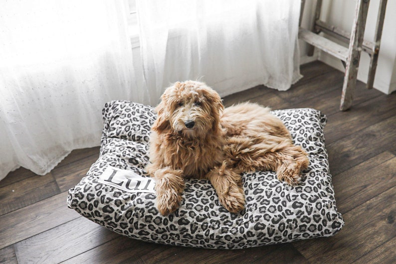 Leopard Dog Bed Cover Dog Beds Personalized Dog Bed Etsy