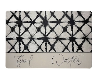 Mantel individual bohemio para perro, tapete para comida, tapete para agua, tapete para gato, mantel individual bonito para mascota, tapete de alimentación, tapete personalizado para mascota, regalo para cachorro nuevo, regalo para perro, 30 x 45 cm