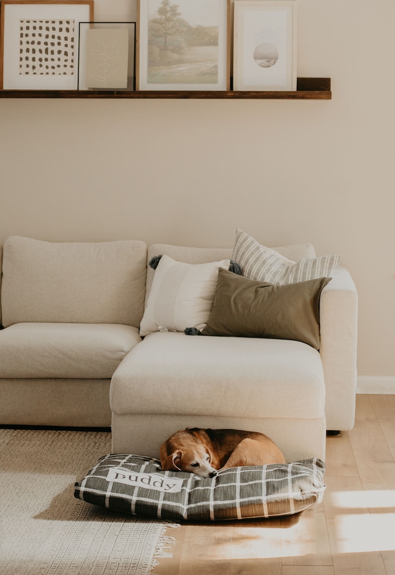 Black Plaid Dog Bed Cover Cute Dog Beds Personalized Dog Etsy