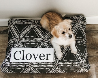 Dog Bed Cover - Soft Black Triangles Dog Beds - Personalized Dog Bed - Custom Bed - Pet Beds - Farmhouse Dog Bed Cover - XS to XL - Washable