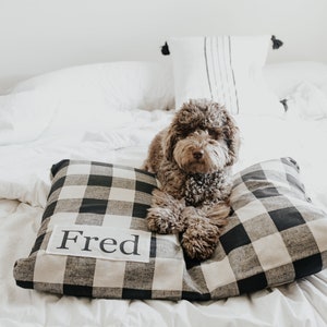 Plaid Dog Bed Cover Dog Beds Personalized Dog Bed Custom Dog Bed Pet Beds Farmhouse Dog Bed Cover ALL SIZES Washable image 9