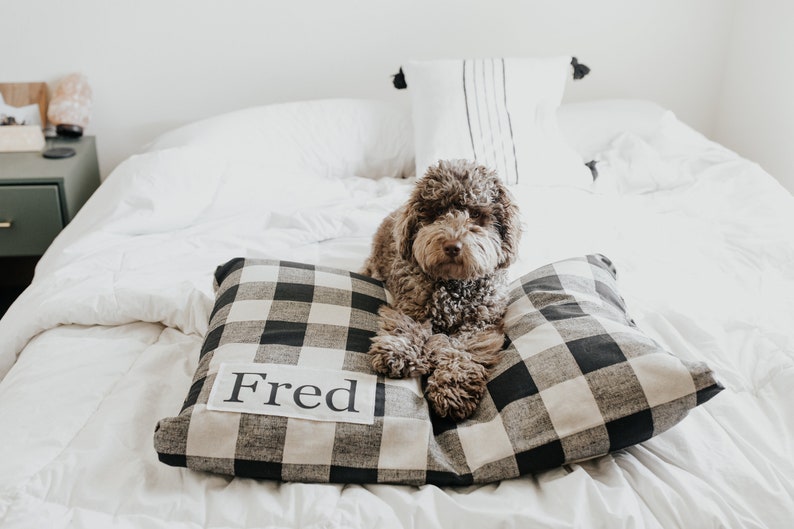 Plaid Dog Bed Cover Dog Beds Personalized Dog Bed Custom Dog Bed Pet Beds Farmhouse Dog Bed Cover ALL SIZES Washable image 9