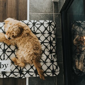 Cama para perros estilo bohemio estilo granja - Funda para cama - Tapete para mascotas - Almohada para mascotas - Cama lavable para perros - Almohada personalizada para perros - Razas pequeñas y grandes imagen 8