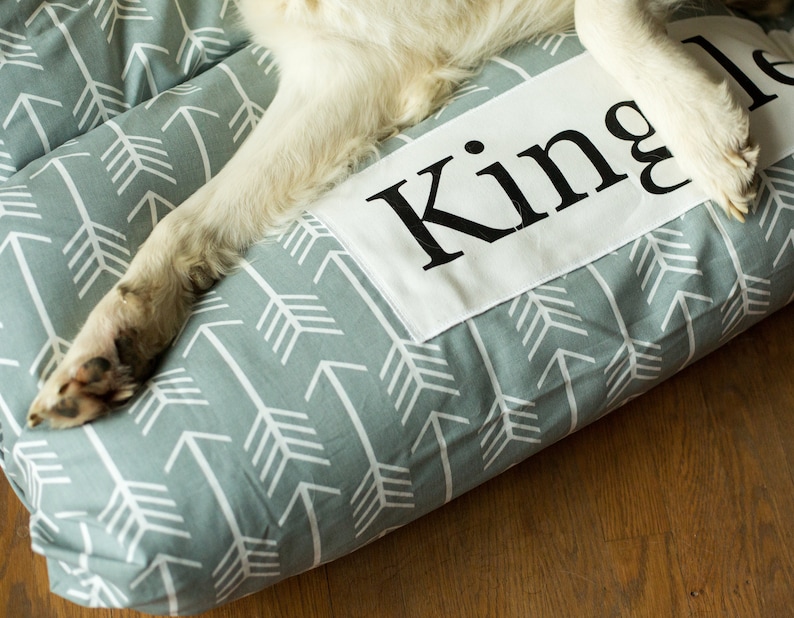 Dog Bed Cover Gray Arrow Dog Bed Personalized Dog Bed Etsy