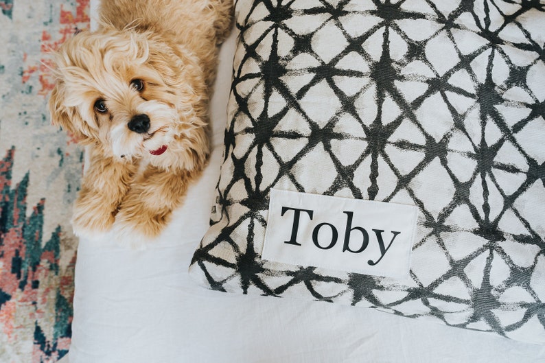 Cama para perros estilo bohemio estilo granja - Funda para cama - Tapete para mascotas - Almohada para mascotas - Cama lavable para perros - Almohada personalizada para perros - Razas pequeñas y grandes imagen 5