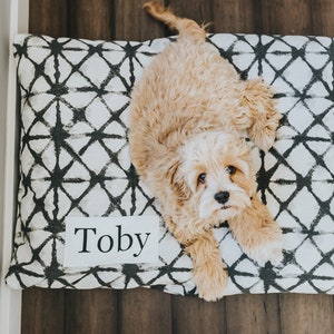 Cama para perros estilo bohemio estilo granja - Funda para cama - Tapete para mascotas - Almohada para mascotas - Cama lavable para perros - Almohada personalizada para perros - Razas pequeñas y grandes imagen 6