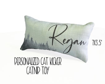 Personalized Catnip Cat Kicker - Personalized Cat Toy - Catnip Toy - Name Toy - Custom Cat Toy - Mountain Cat Toy