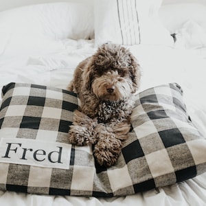 Plaid Dog Bed Cover Dog Beds Personalized Dog Bed Custom Dog Bed Pet Beds Farmhouse Dog Bed Cover ALL SIZES Washable image 7