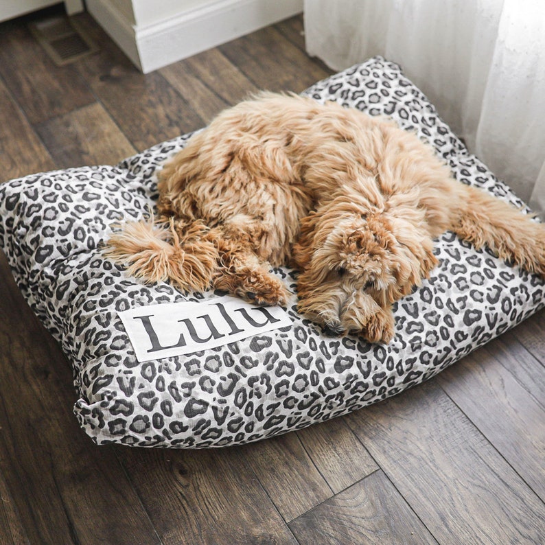 Leopard Dog Bed Cover Dog Beds Personalized Dog Bed Etsy