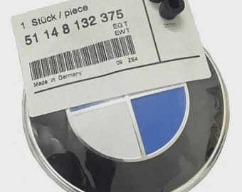 Remplacement pour emblème de capot BMW, rond de 82 mm, référence 51148132375 + œillet...