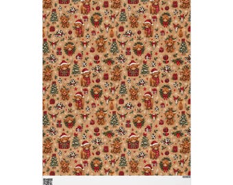 Highland Cow Christmas Wrapping Paper | Rustic Farmhouse Christmas Gift Wrap
