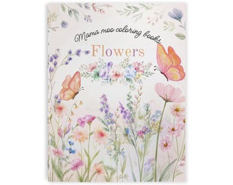 Floral Coloring Book | Creative Gift for Flower Lovers | Mama Moo Studio