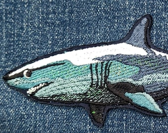 Great White Shark Drawing Patch Badge - Etsy