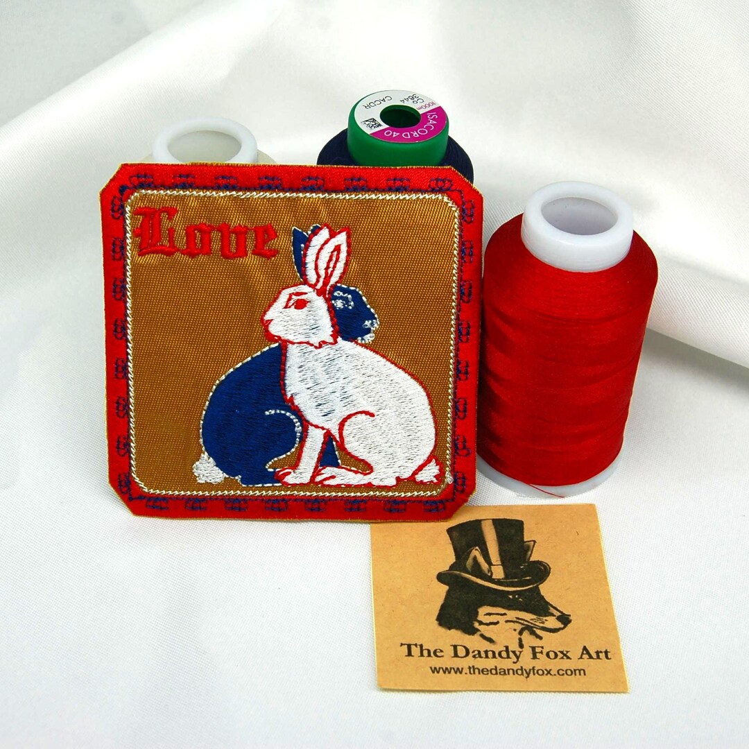 Rabbits Embroidered Patch: Medieval Style - Etsy