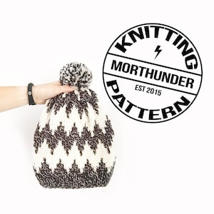 Macro Chevron Knitted Beanie Pattern by Morthunder
