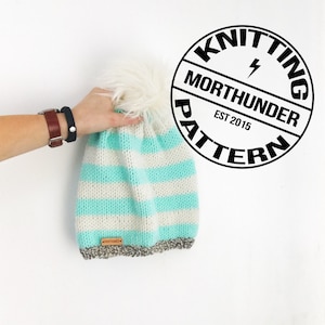 Big Stripes Basic Knitting Beanie Pattern by Morthunder