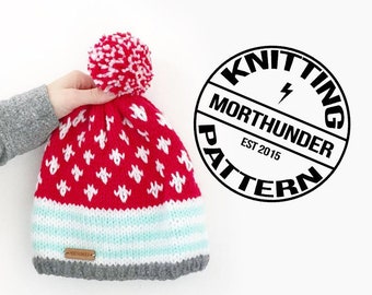 Fast and Fun Stripes and Fleur Knitting Beanie Pattern by Morthunder