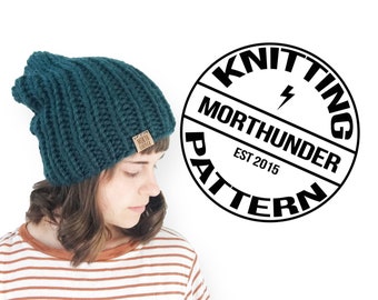 Simple Chunky Rib Knitting Beanie Pattern by Morthunder