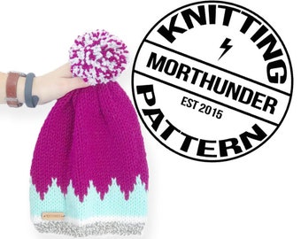 Mountain and Streams Beanie Knitting Pattern by Morthunder